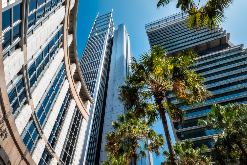 Chifley Square Curved arcade and towers in Sydney